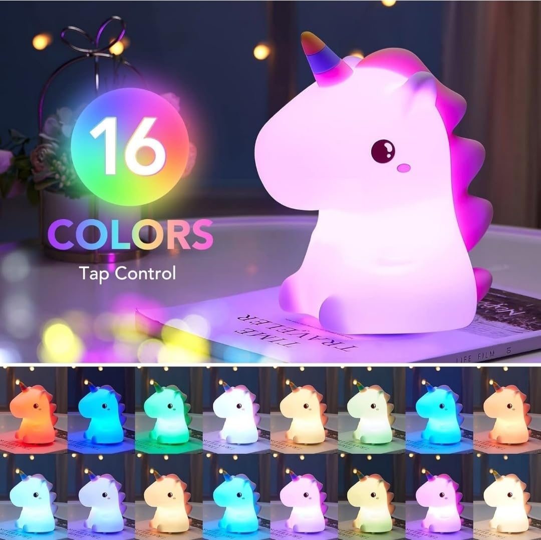 Cute Silicone Unicorn Night Light for Kids